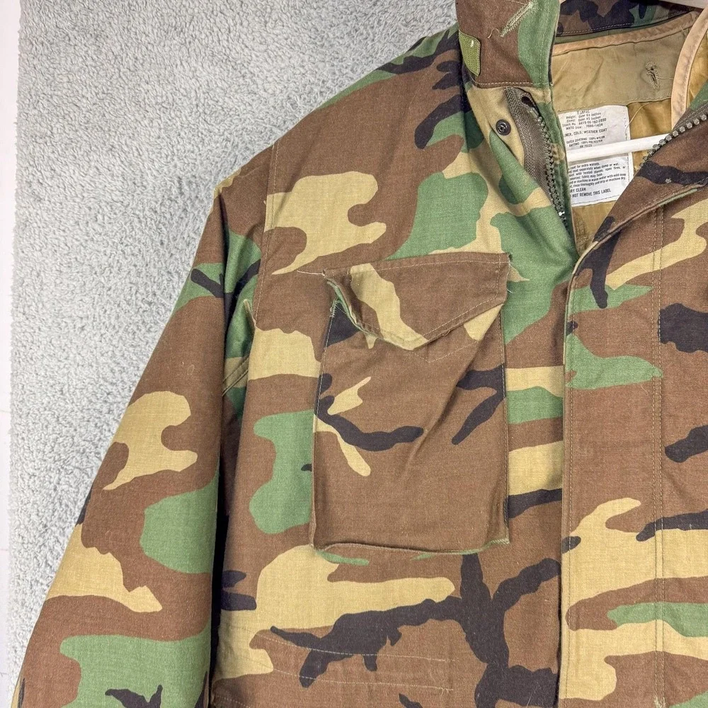 Vintage Cold Weather Coat‎ Mens XLT Woodland Camo With Cold Weather Coat Liner